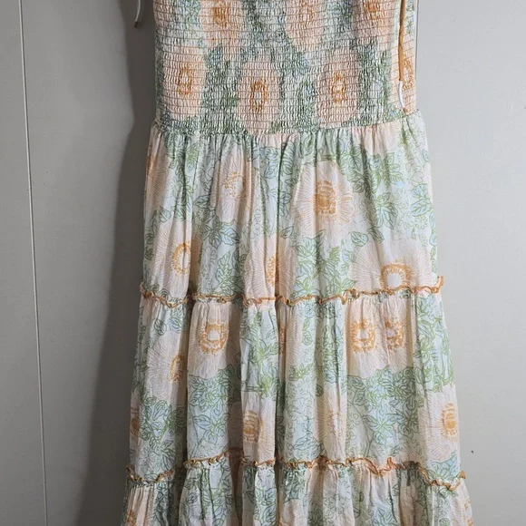 Free People Adriel Tie Strap Tiered Midi Dress Large NWOT - Picture 6 of 16